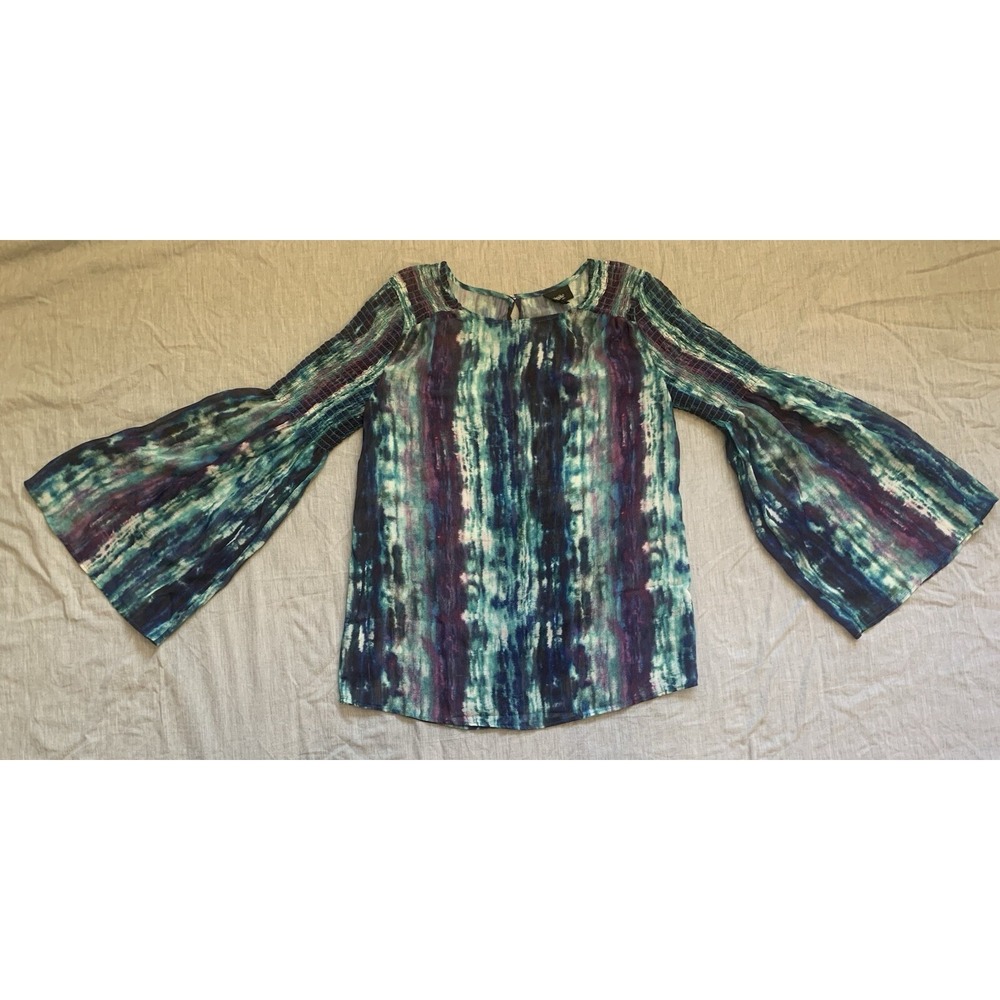 Vintage Mossimo Tie-Dye Shirt Women's‎ Size XS Long Sleeve Retro Bell Sleeves